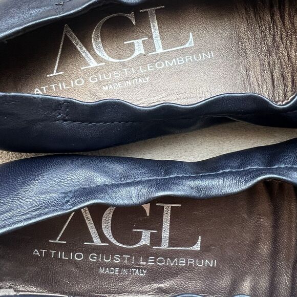 AGL Attilio Giusti Leombruni Navy Blue Ballet Flat Women EU 36.5 US 6.5 Beaded - Picture 12 of 16